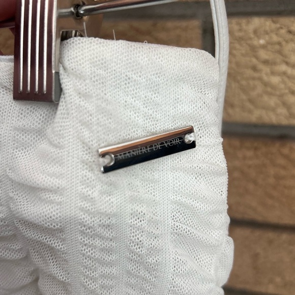 Maniere De Voir Sheer Trousers With Vegan Leather Ties - Flare Leg Size US 8 - Picture 5 of 9